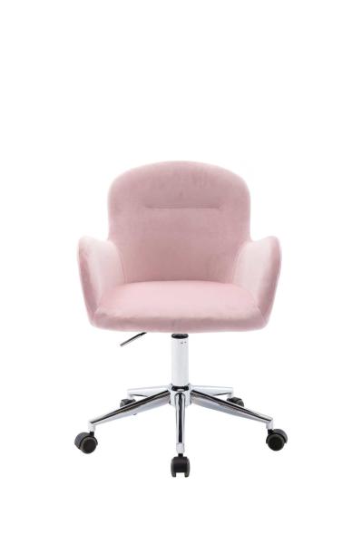 Peach Color Five Star Base Living Room Office Chair With Casters