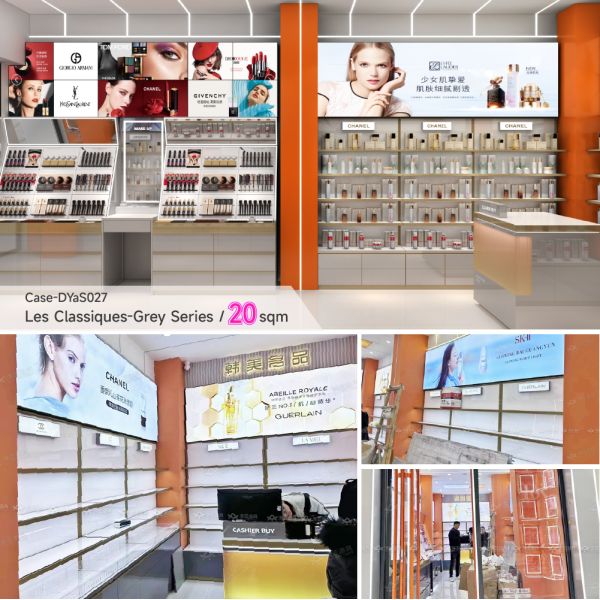 20Sqm Cosmetic Store Commercial Glass Display Case Modern Retail Fixtures