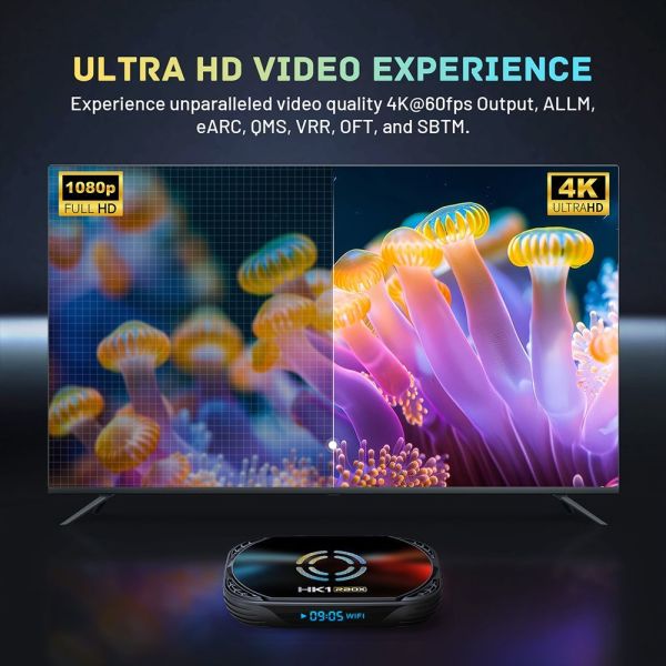 Hk1 X50 Android 14 Tv Box Wifi 6 4k Smart Media Player With Popular Streaming Apps