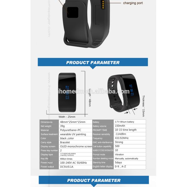 Personalizado con estilo de moda y diseño delgado reloj de llamada a prueba de agua