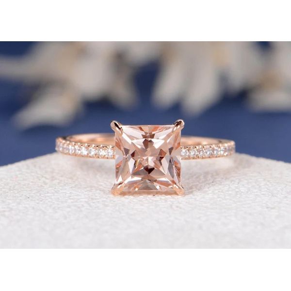 Размер 6×6mm принцессы Резать кольца украшений диаманта Morganite реального