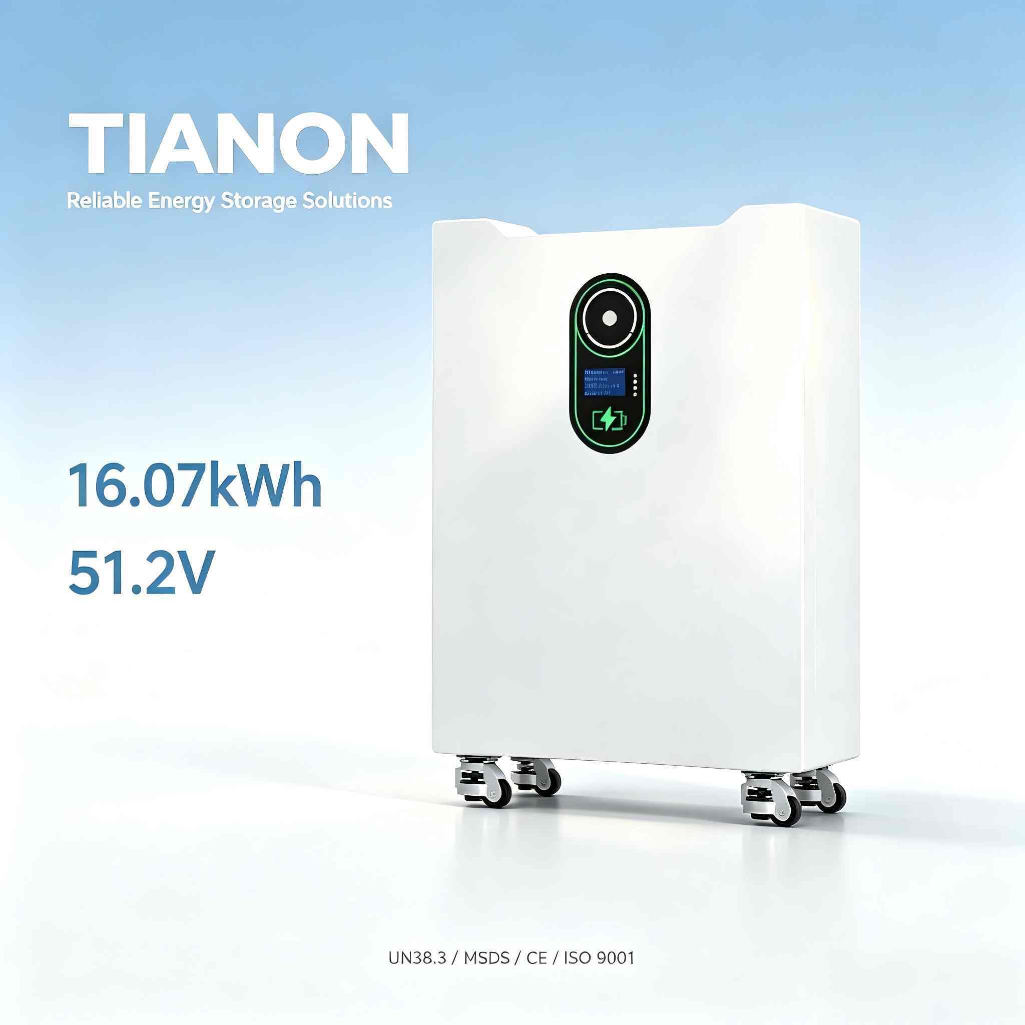 Floor-Mounted LiFePO4 Battery 51.2V 314Ah 16kWh Whole Home Energy Storage Smart