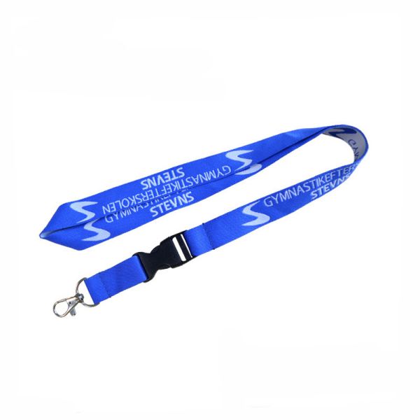 Promotional Ribbon Lanyard 2.5*80+10cm Dacron Logo Customized