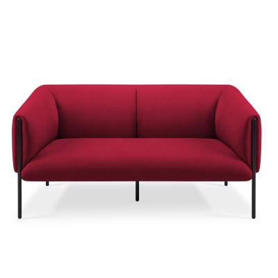 Clean Lines Resilient Fabric Modern Office Sofa Double Seater Lobby Seating Solution