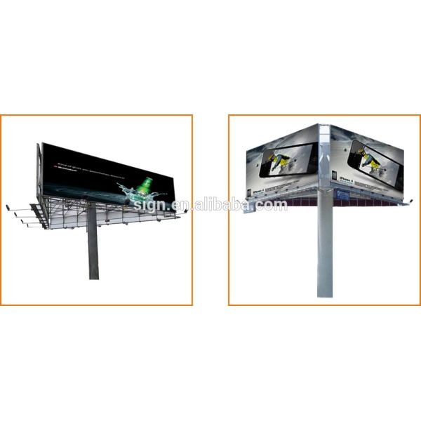 Three faces outdoor steel billboard advertisement