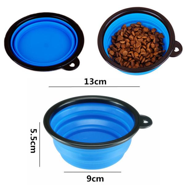 Silicone Collapsible Pet Feeder Bowls for Dogs Cats Small Animals Rounded Portable Water