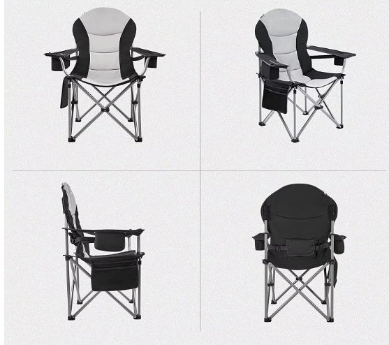 Modern Lightweight Outdoor Portable Eco-Friendly Foldable Fishing Camping Chair Ice Bag Metal Frame for Park Outdoor Furniture