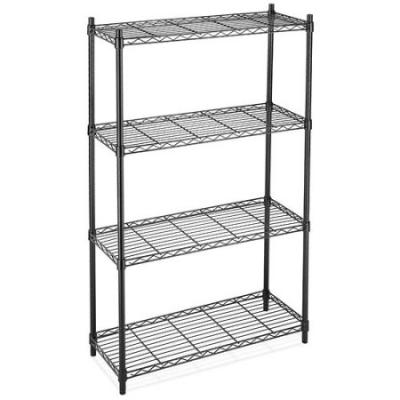 Shelving industrial preto do fio para o congelador e a sala fria 18 X 24 com 4 prateleiras
