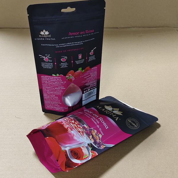 Premium Rose Fruit Blend Tea Packaging Bags Custom Sizes Food Grade High Barrier