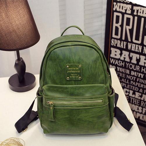 PU Backpacks for college student custom green wholesale mochilas de moda tas ransel wanita