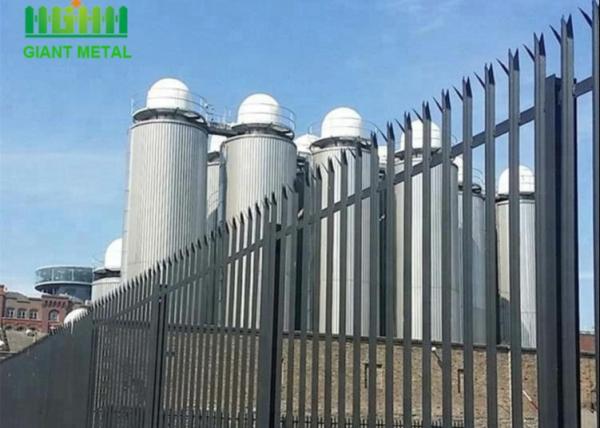 W de aço industrial comercial Pale Palisade Security Fencing Galvanised