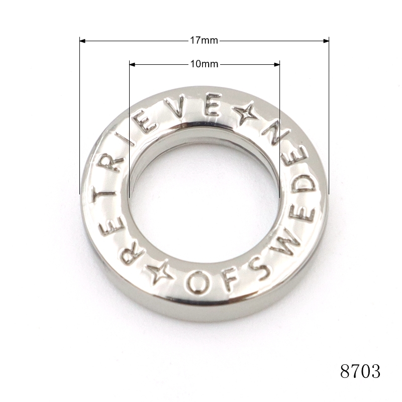 Zinc Alloy Metal O Ring OEM ODM Engraved Silver Ring For Leather Strap