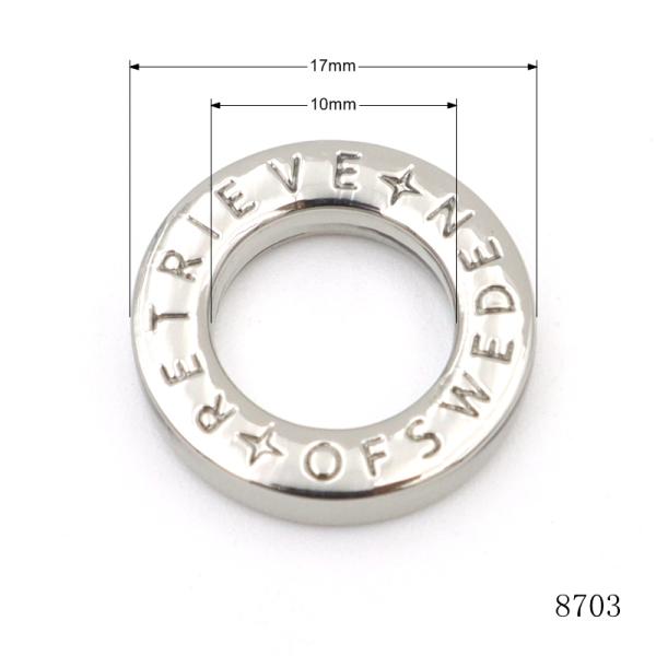 Zinc Alloy Metal O Ring OEM ODM Engraved Silver Ring For Leather Strap