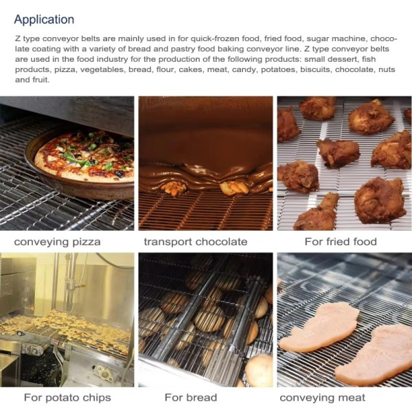 Stainless Steel Ladder Wire Mesh Conveyor Belt Chocolate Enrobing Chain Link for Oven Baking