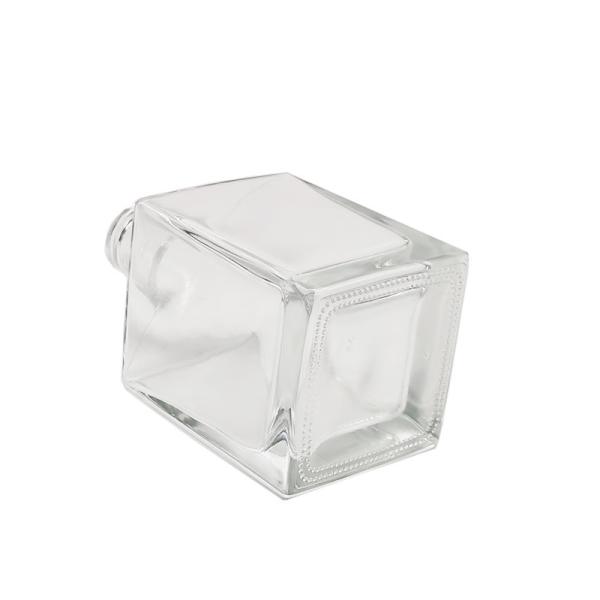 500ml Square Clear Glass Wine Bottles Glass Liquor Bottle With Cork Anti Skid