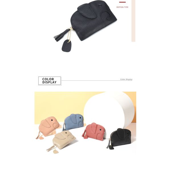 Первый слой коровьей кожи Женский кошелек Новый слон Творческий тазл Застежка сумка кожаная ключевая сумка монета сумка