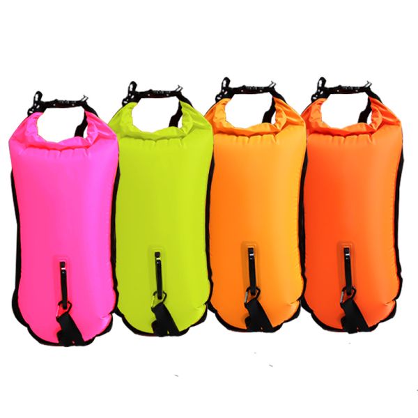 Swim Buoy Dry Bag for Open Water Swimmers and Triathletes Swimming Tow Float Extra Wide Inflation Valve