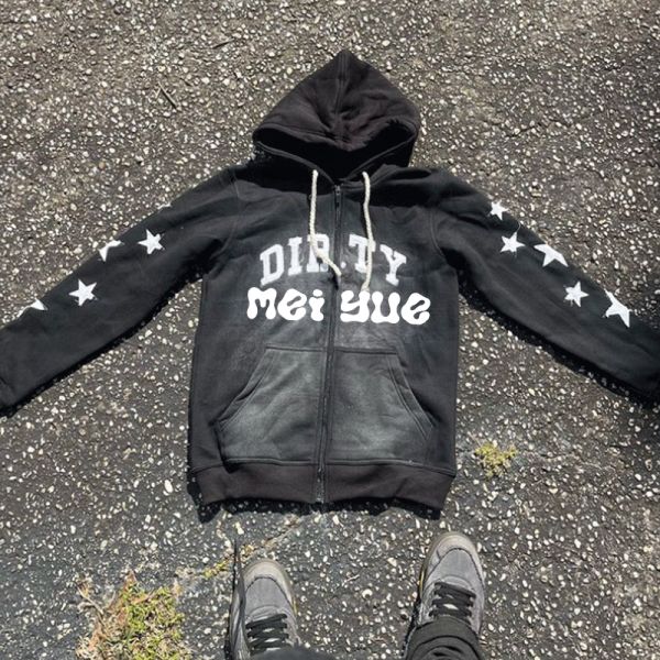 Camiseta con capucha con bordado aplicado con parche de capucha con sudadera de peso pesado francés con acido Terry Vintage Hoodies hombres