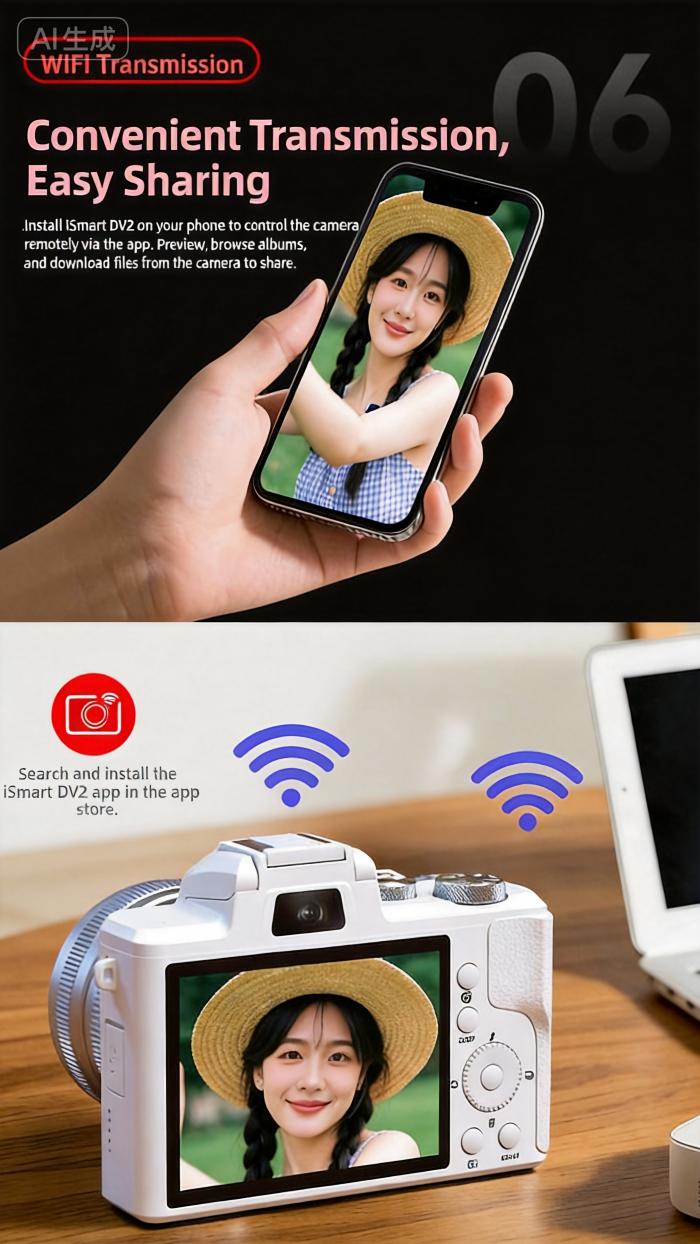 DLC DC226 Unbeatable Value Digital Camera with Dual  Image Professional Sensor Support WIFI Transfer16X Digital Zoom Photography