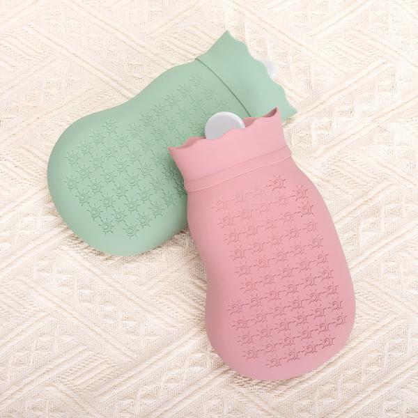 500 ml bouteille d'eau chaude imperméable en caoutchouc avec couvercle doux pour le lit menstruel chauffage chaud et froid thérapie muscles douleur au dos