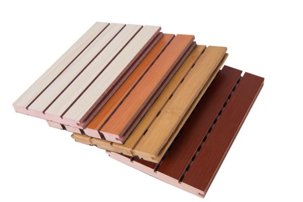 Home Cinema Audio System Sound Insulation Grooved Wood Acoustic Wall Panel