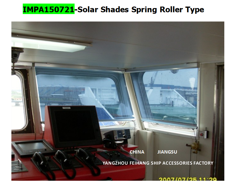 High quality supply Marine Solar Shade roller blind & Marine Solar screen roller type blind with cassette box- Blin for the vessel’s bridge window