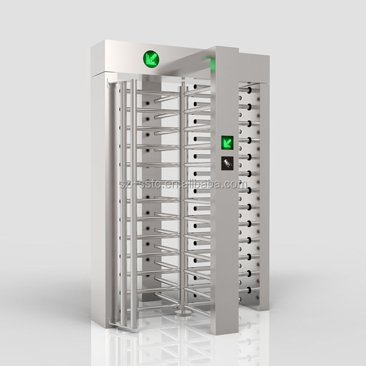 304 Stainless Steel Full Height Turnstile Gate with 5 Million Cycles and 620mm Channel Width for Secure Pedestrian Access Control