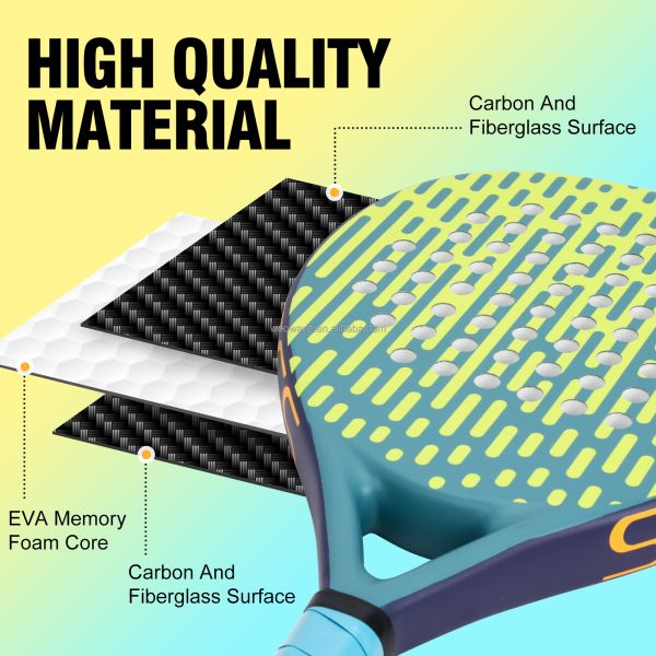 Paddle shape Round Shape Woowave Design OEM Carbon Fiber Padel Racket for Sports