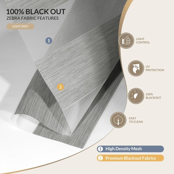 Light Filtering Roller Shades With Good Flatness Zebra Blinds Fabric