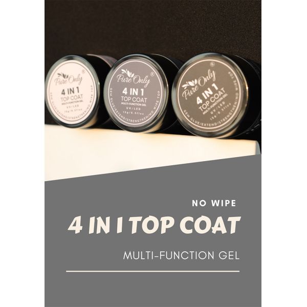 30g Pegamento de pedrería UV LED 4 en 1 Gel constructor de uñas multifunción Gel duro de gelatina Base extendida Capa superior Herramienta de uñas acrílicas