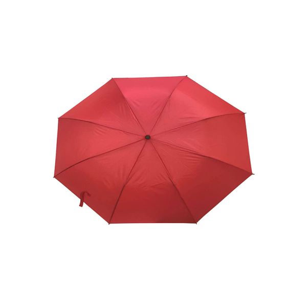 Red Windproof Foldable Umbrella 27 Inch Strong Sturdy For Windy Weather
