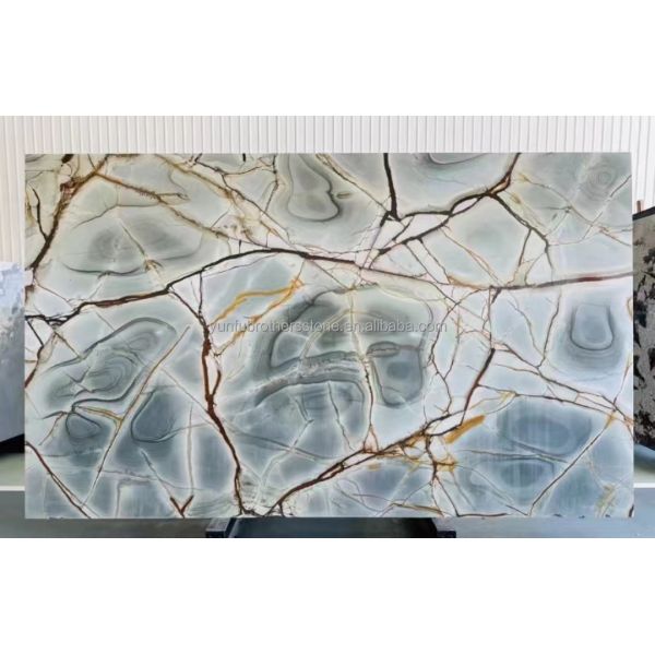 Blue Roma Quartzite Big Slab Suitable for Hotel Interior Wall and Kitchen Countertop