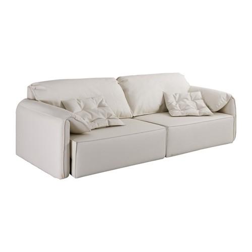 BN Minimalist Elephant Ear Leather Sofa Bed Living Room Smart Sofa Bed with Telescopic Function and Metal Skeleton
