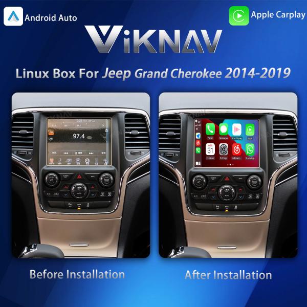 Boîte d'interface Viknav Linux pour Jeep Grand Cherokee 2014-2019 avec CarPlay sans fil