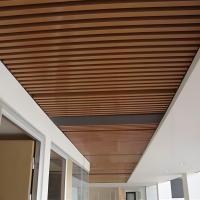 Suspended Wood Grain Aluminum Baffle Ceiling For Shopping Mall Hotel Supermarket