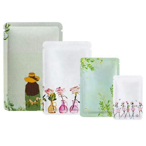 Logo Printing Flat 3 Side Seal Pouch For Perfume Lotion Cream Powder Sachet