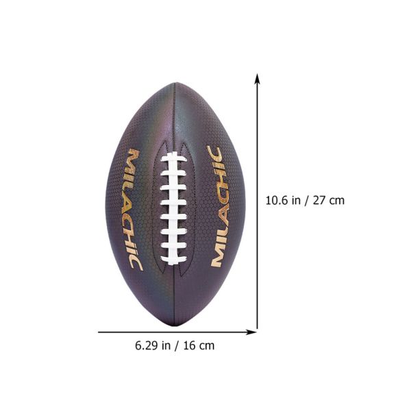 Holographic Glowing Reflective Football Luminous American Football Rugby Ball Size 9 6 3