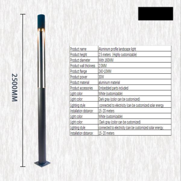 Spot LED Square Landscape Light Post IP65 Solar Garden Light for Park Street Lamp