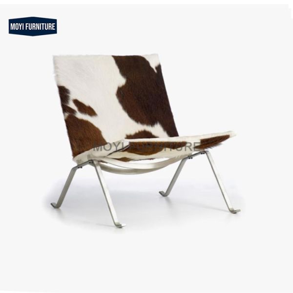 Genuine Leather Modern Living Room Lounge Chair with Ottoman Customized Leisure Chair Home Furniture