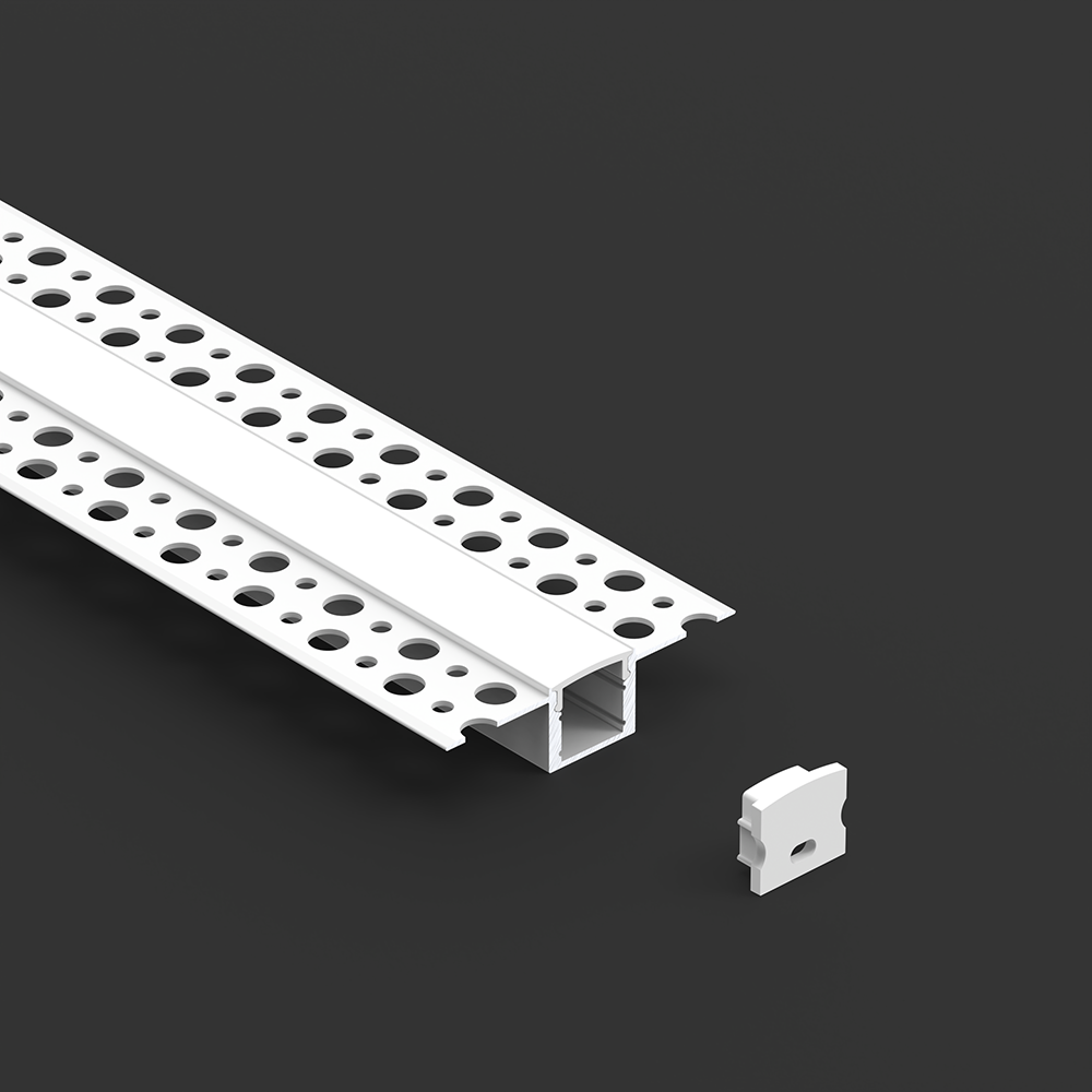 Profil LED encastré en aluminium 3M avec dimensions L57,0 × H14,5 mm et largeur de PCB jusqu'à 12,0 mm pour montage encastré