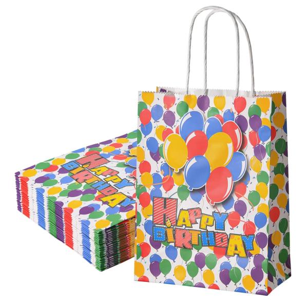 Encomenda personalizada aceita Bolsas de papel Kraft acessíveis para embalagens de doces de aniversário