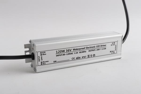 Fuente de alimentación LED de alta eficiencia 120W de aluminio impermeable 12V para iluminación LED en interiores y exteriores