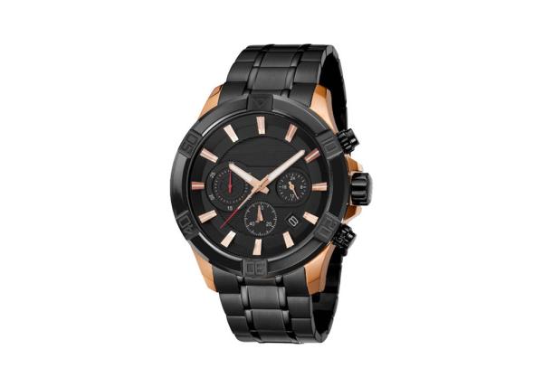 Large Face Stainless Steel Chronograph Watch Men 22mm Strap With Solid Band
