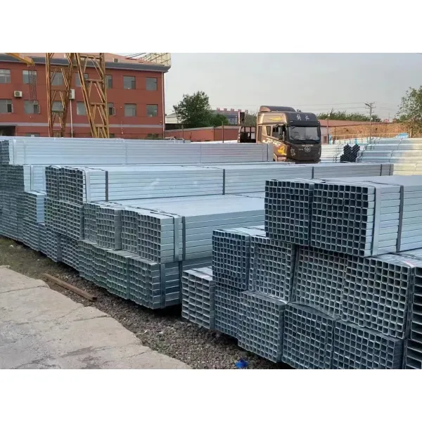 HDG 50x25 sección de caja ASTM A123 tubo cuadrado galvanizado de 6m-12m