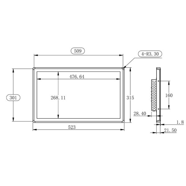 21.5 inch Industrial Display Embedded Industrial Control Computer Automation Equipment Computer LCD Screen