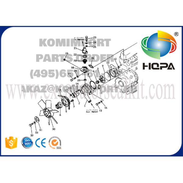 6144-61-1301 Excavator Diesel Engine Pump , 3D94 Hydraulic Water Pump Assy PC40