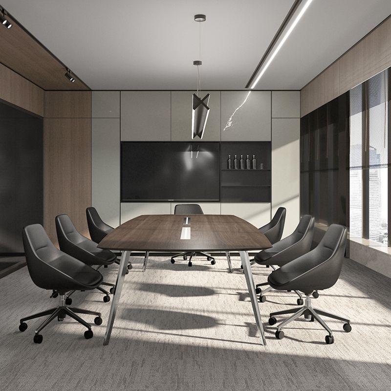 Leaf Shape Leather Conference Chair ISO45001 Height Adjustable Office Chair