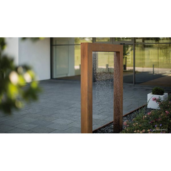 Customized Garden Corten Steel Water Pool With Rain Curtain