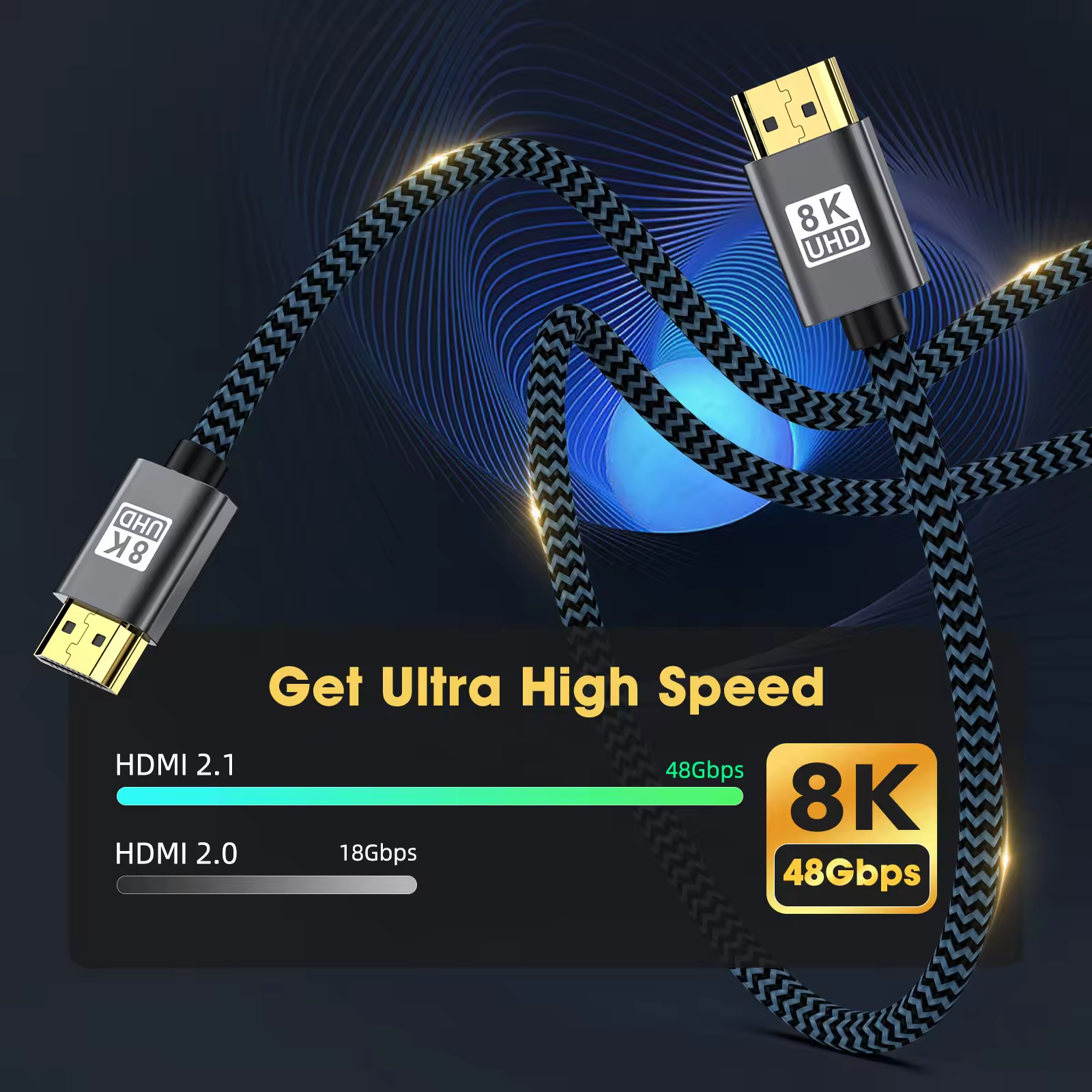 OEM HDMI 2.1 TO HDMI кабель 60HZ 8K с высокой пропускной способностью