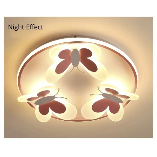 girl bedroom lamp Indoor Study Salon Creative Decorative pink Butterfly ceiling lamp(WH-MA-301)
